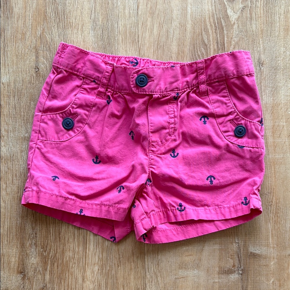 Pink Anchor Print Shorts